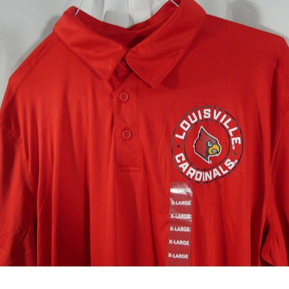 Captivating Men's XL Louisville Cardinals Licensed University Polo Shirt Red - Picture 2 of 8